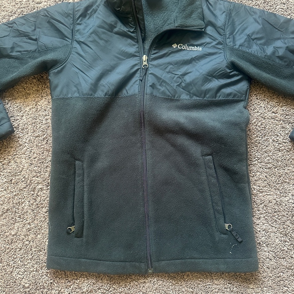 Columbia Kids Full-Zip Fleece Jacket Black Size Medium 10/12